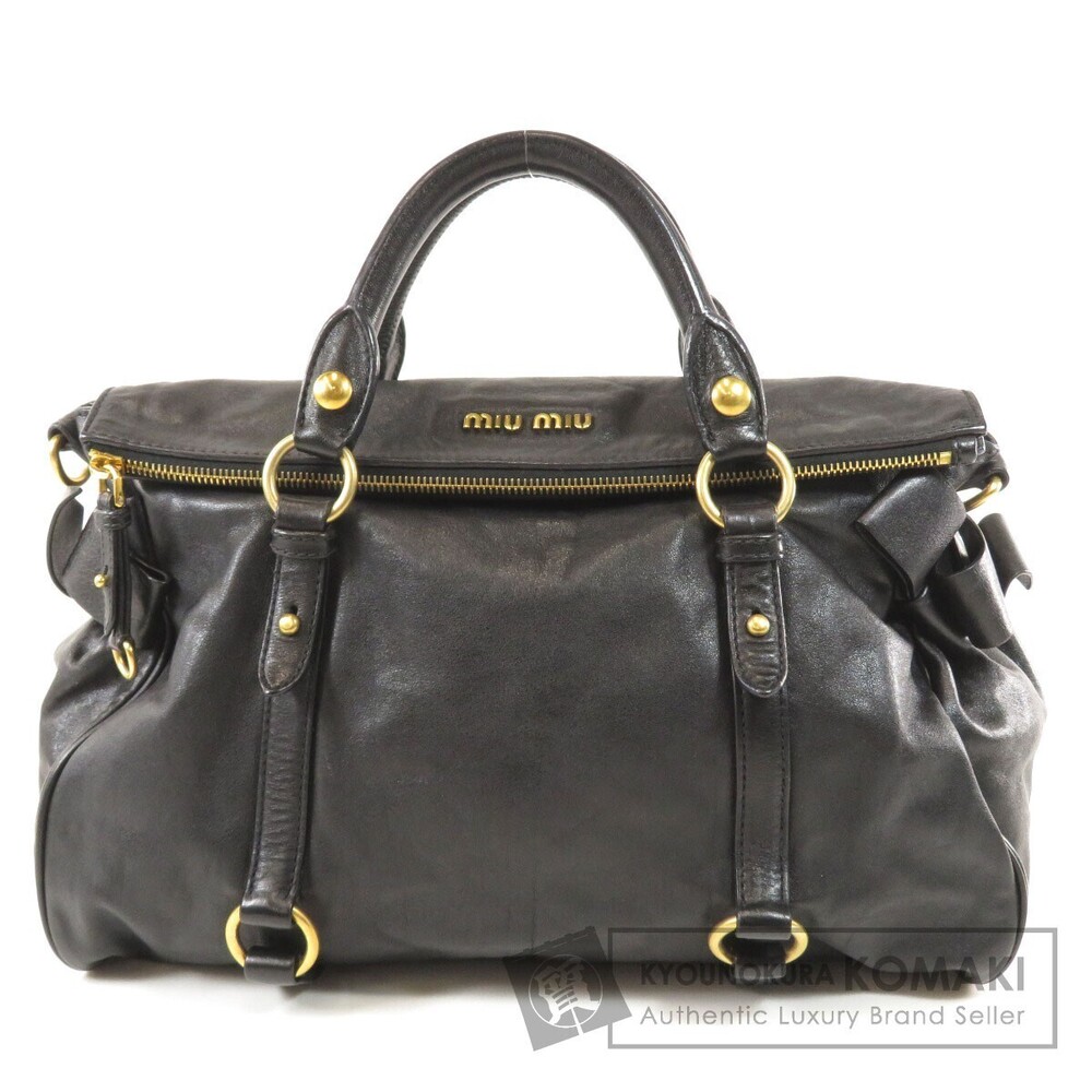 Miu Miu logo motif handbag leather